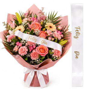 Cinta personalizada para ramos "Feliz día"